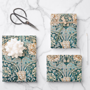 William Morris Antieke Kamperfoelie Bloemmotief Inpakpapier Vel