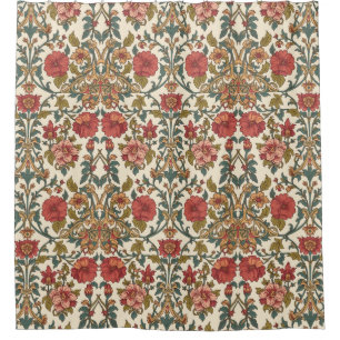William Morris Antieke roze rozen Bloemmotief Douchegordijn