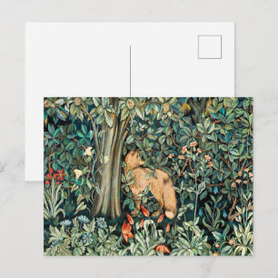 William Morris antieke vos bos tapijt kunst Briefkaart