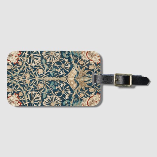 William Morris Antique Honeysuckle Floral Bagagelabel (Voorkant (horizontaal))
