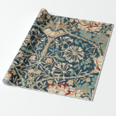 William Morris Antique Honeysuckle Floral Cadeaupapier (Uitgerold)