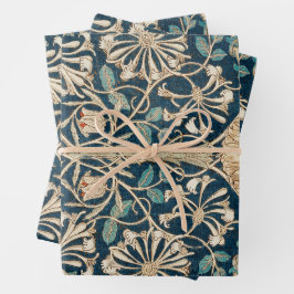 William Morris Antique Honeysuckle Floral Inpakpapier Vel