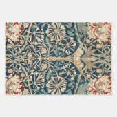 William Morris Antique Honeysuckle Floral Inpakpapier Vel (Voorkant)