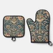 William Morris Antique Honeysuckle Floral Ovenwant & Pannenlap Set (Voorkant)