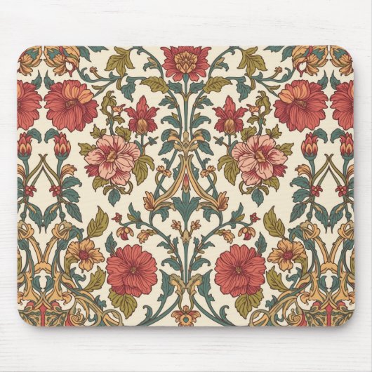 William Morris Antique Honeysuckle Floral Pattern Muismat (Voorkant)