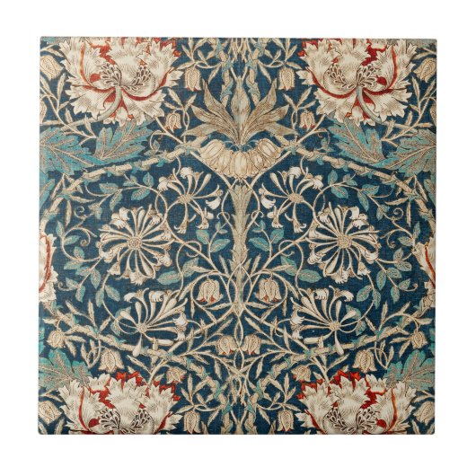 William Morris Antique Honeysuckle Floral Tegeltje (Voorkant)