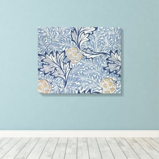 William Morris Apple Flower Floral Design Canvas Afdruk (Insitu (Houten vloer))