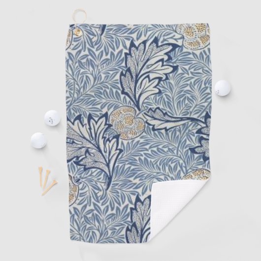 William Morris Apple Flower Floral Design Golfhanddoek (Insitu)