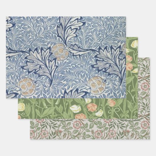 William Morris Apple Flower Floral Design Inpakpapier Vel (Set)