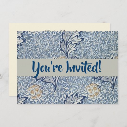 William Morris Apple Flower Floral Design Kaart (Voorkant / Achterkant)