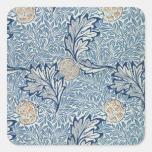 William Morris Apple Flower Floral Design Vierkante Sticker