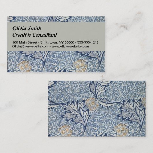 William Morris Apple Flower Floral Design Visitekaartje (Voorkant / Achterkant)