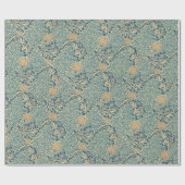 William Morris Apple Groen Blauw Blauw Bladblad Cadeaupapier (Vlak)