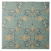 William Morris Apple Groen Blauw Blauw Bladblad Tegeltje (Voorkant)