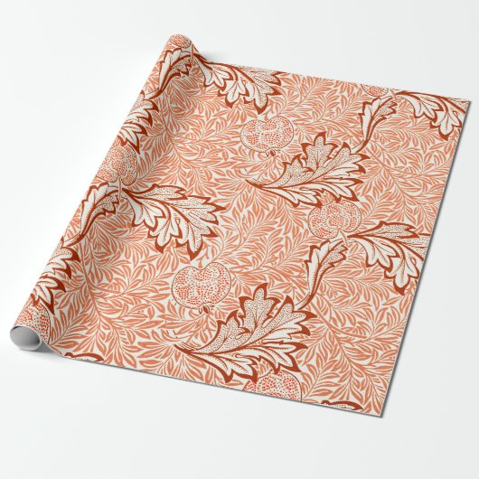 William Morris Apple Vintage Botanisch Patroon Cadeaupapier (Uitgerold)