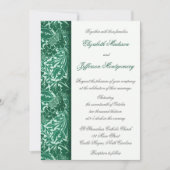 William Morris Aqua Leaves Wedding Invitation Kaart (Voorkant)