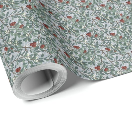 William Morris Arbutus  rode bessen bladeren Cadeaupapier (Rol Hoek)