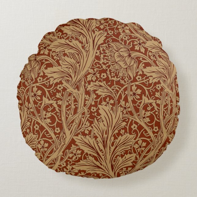 William Morris Arcadia Bloementuin Bloem Classi Rond Kussen (Voorkant)