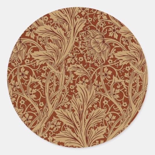 William Morris Arcadia Bloementuin Bloem Classi Ronde Sticker (Voorkant)