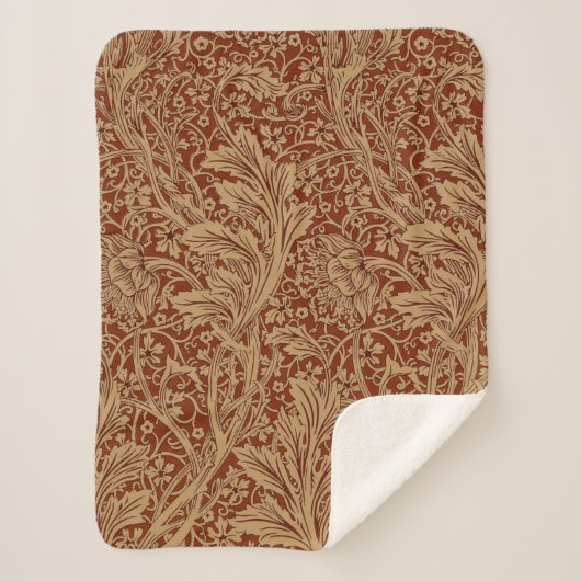 William Morris Arcadia Bloementuin Bloem Classi Sherpa Deken (Voorkant)