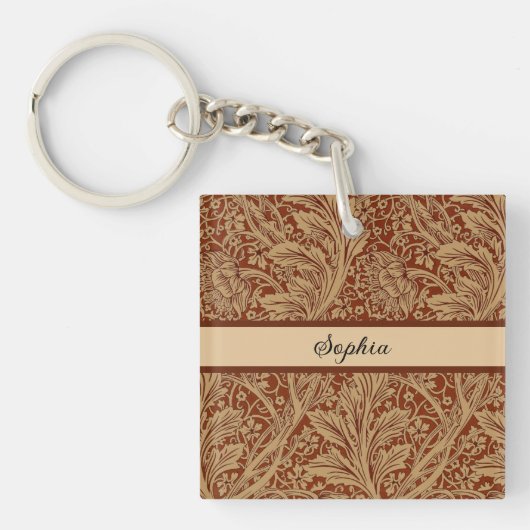William Morris Arcadia Bloementuin Bloem Classi Sleutelhanger (voorkant)