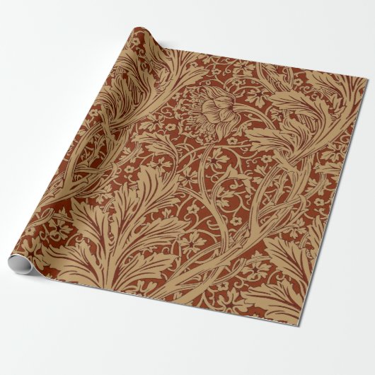 William Morris Arcadia bloementuin klassieker Cadeaupapier (Uitgerold)