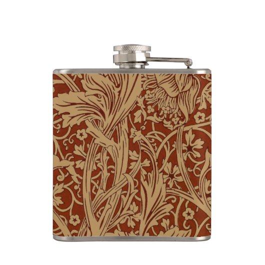 William Morris Arcadia bloementuin klassieker Heupfles (Achterkant)