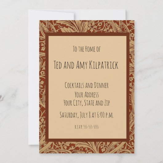 William Morris Arcadia bloementuin klassieker Kaart (Achterkant)