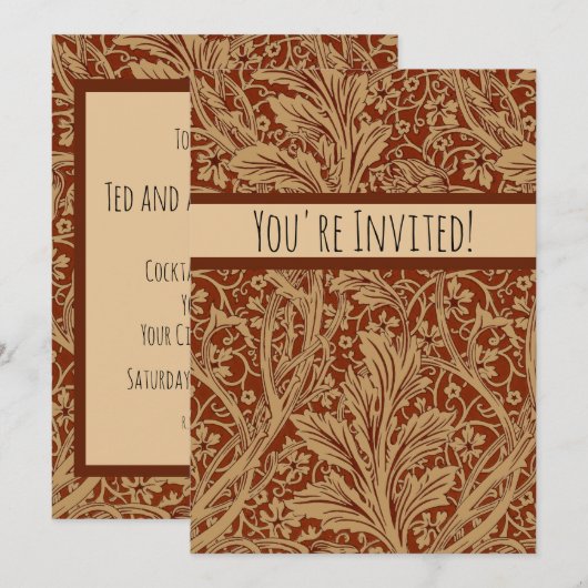 William Morris Arcadia bloementuin klassieker Kaart (Voorkant / Achterkant)