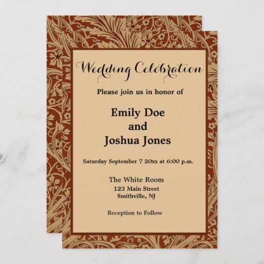 William Morris Arcadia bloementuin klassieker Kaart (Voorkant / Achterkant)