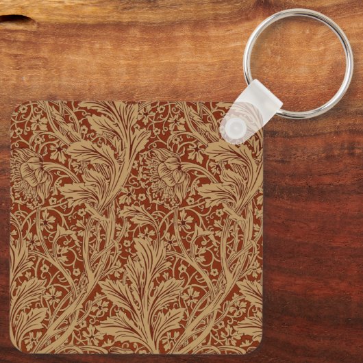 William Morris Arcadia bloementuin klassieker Sleutelhanger (Achterkant)