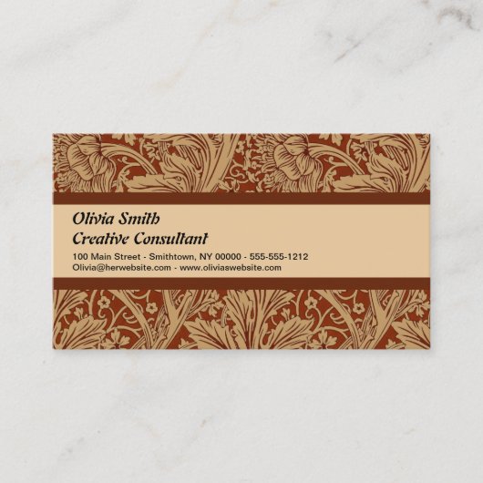 William Morris Arcadia bloementuin klassieker Visitekaartje (Voorkant)