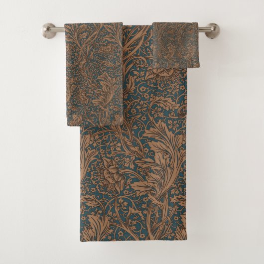 William Morris Arcadia Floral Pattern Classic Bad Handdoek (Insitu)
