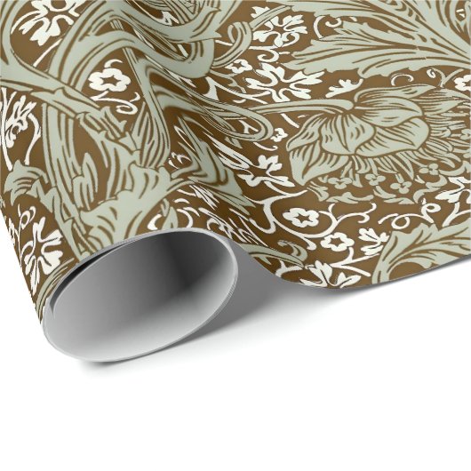 William Morris Arcadia Floral Pattern Classic Cadeaupapier (Rol Hoek)