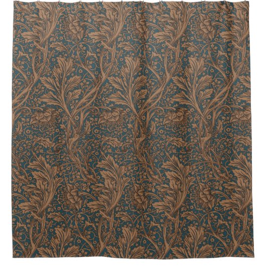 William Morris Arcadia Floral Pattern Classic Douchegordijn (Voorkant)