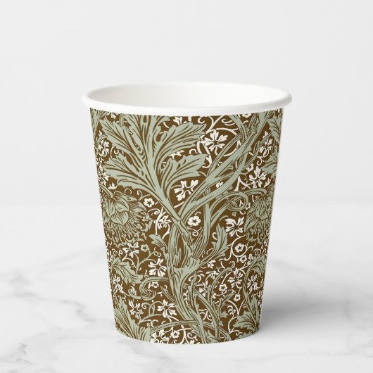 William Morris Arcadia Floral Pattern Classic Papieren Bekers (Achterkant)