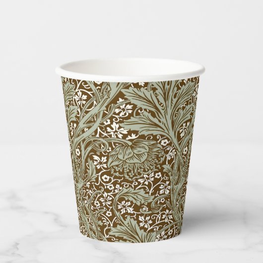 William Morris Arcadia Floral Pattern Classic Papieren Bekers (Voorkant)