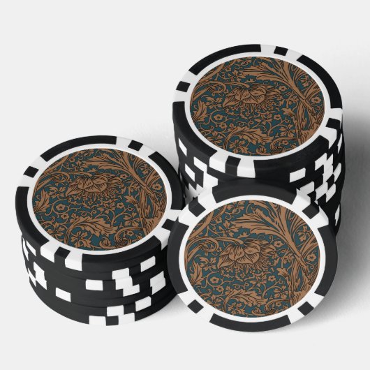 William Morris Arcadia Floral Pattern Classic Poker Chips (Opstapeling)