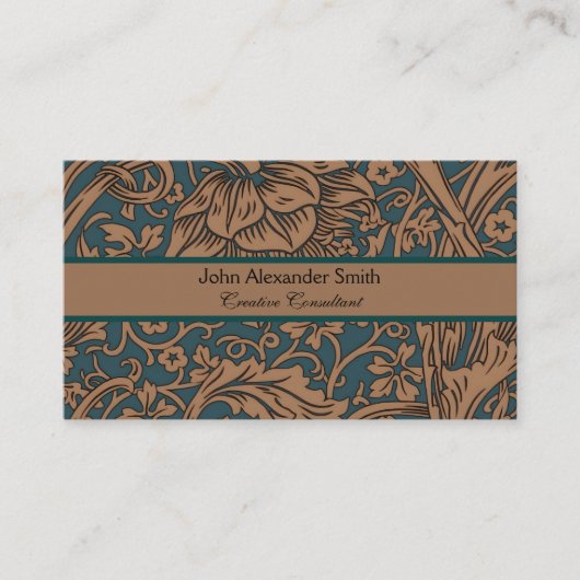William Morris Arcadia Floral Pattern Classic Visitekaartje (Voorkant)