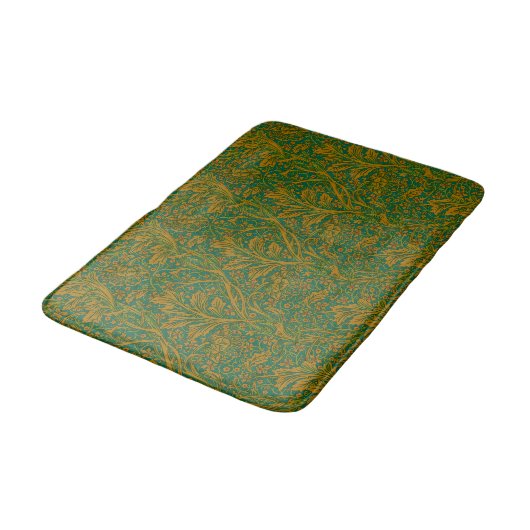 William Morris Arcadia Floral Pattern Green Golden Badmat (Gekanteld)