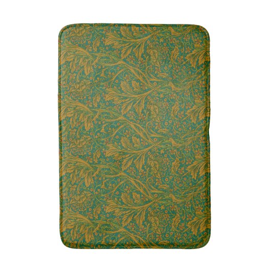 William Morris Arcadia Floral Pattern Green Golden Badmat (Voorkant Verticaal)