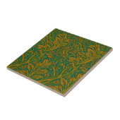 William Morris Arcadia Floral Pattern Green Golden Tegeltje (Zijkant)