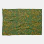 William Morris Arcadia Floral Pattern Green Golden Theedoek (Horizontaal)