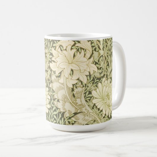 William Morris Art Chrysanthemum Olijfgroene Mok (Voorkant rechts)