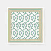 William Morris Art Deco Bloemrijke Groene Ranken Servet (Voorkant)