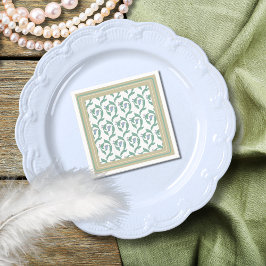 William Morris Art Deco Bloemrijke Groene Ranken Servet