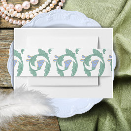 William Morris Art Deco Floral Green Vines Uitnodigingen Wikkel