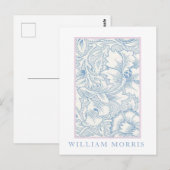 William Morris - Art Nouveau Blauwe Acanthus Briefkaart (Voorkant / Achterkant)