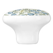 William Morris - Art Nouveau Blauwe Belbloemen Keramische Knop (Zijkant)