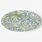 William Morris - Art Nouveau Blauwe Belbloemen Papieren Bordje